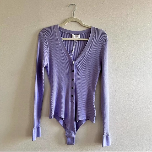 Favorite Daughter Lavender Ribbed Bodysuit - Picture 3 of 12